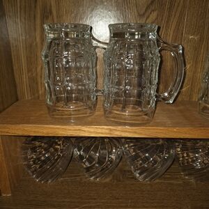 Vintage LIBBY HEAVY Rootbeer Glass Mugs Set